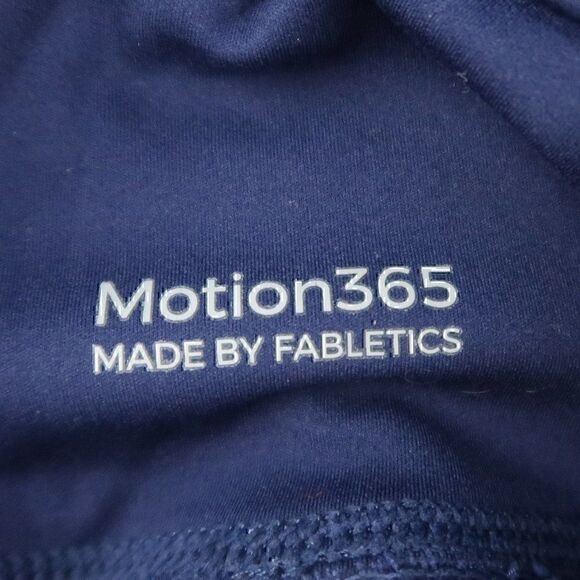 FABLETICS MOTION 365 NAVY BLUE LEGGINGS WITH YELLOW CONTRASTING ZIPPERS SIZE XS - Picture 2 of 11